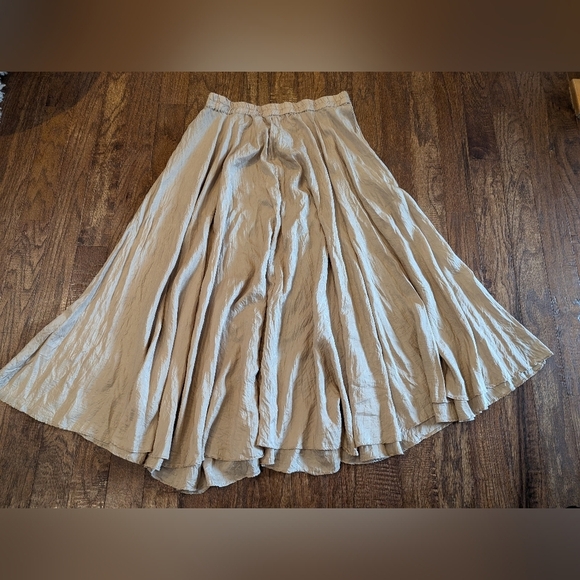 Vintage WinterSilks 100% silk full Maxi skirt Gold Size XL - Picture 10 of 12
